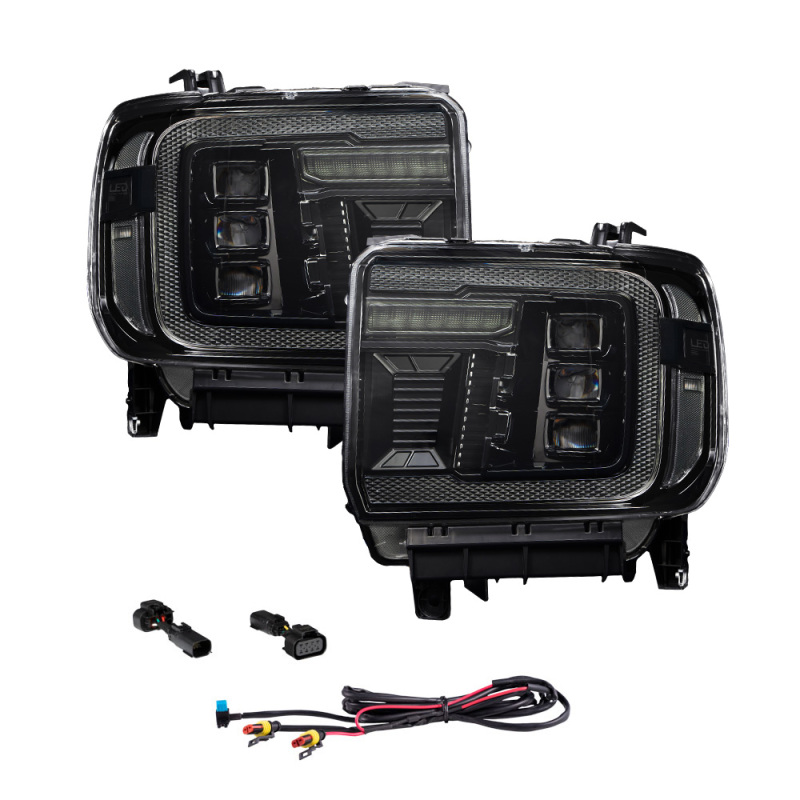 GMC Sierra 2500 Headlights - FORM Lighting - LED Projector with Amber DRL - Amber - `14-`19